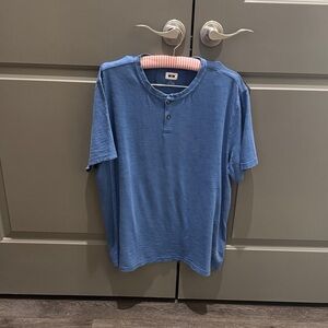Joseph Abboud Short Sleeve Blue Henley Tee
